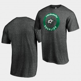 Dallas Stars BLM T-Shirt We Skate For Equality Heathered Gray