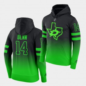 Jamie Benn 2020-21 Dallas Stars Neon Green Black Third Blackout Hoodie
